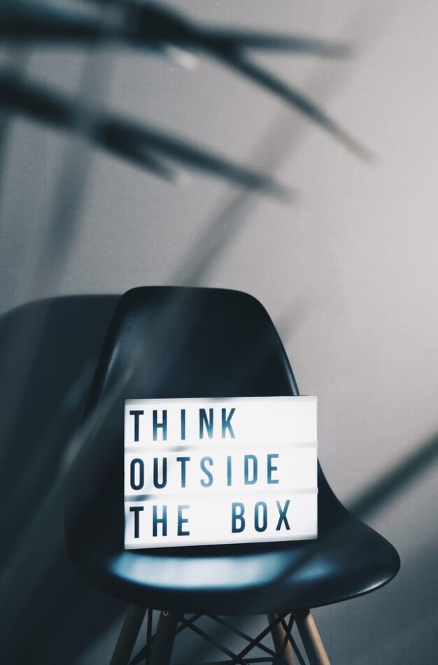 sign reads think out of the box cannabis seo 