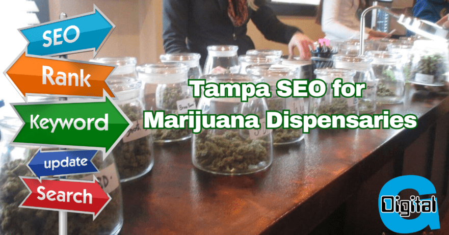store shelf at a Tampa SEO for Marijuana Dispensaries