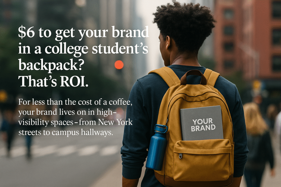 see a branded notebook saved from the landfill in his back pack